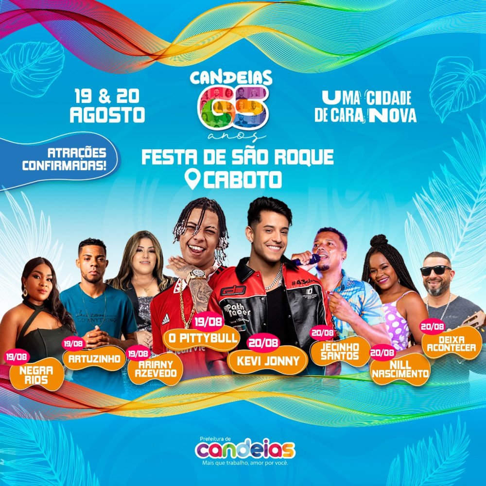 Festa de Caboto terá Kevin Jonny, Pittybull, Ariany e outras atrações