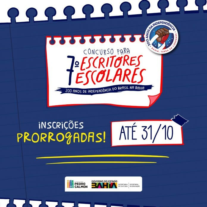Concurso para Escritores Escolares tem inscrições prorrogadas até 31 de outubro