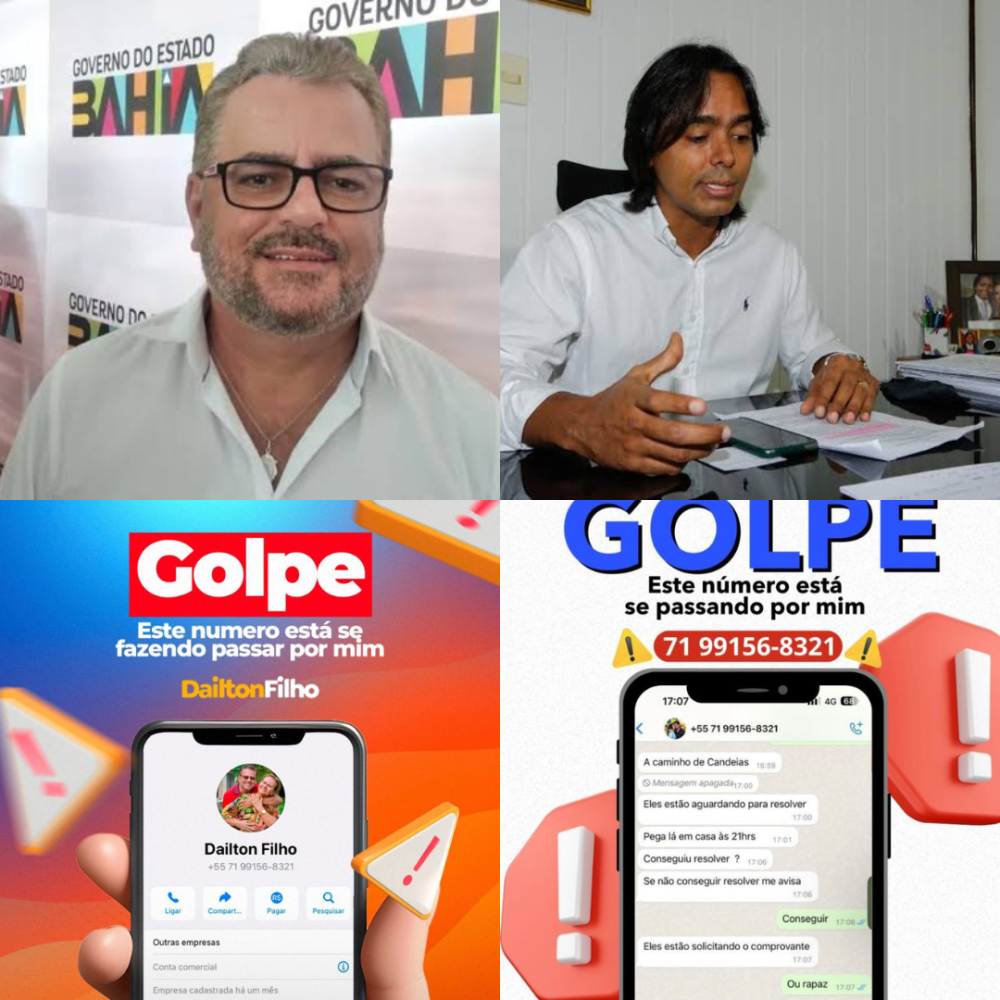 Golpistas tentam se passar pelos prefeitos de Candeias e Madre de Deus no WhatsApp